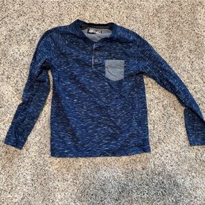 First Wave Navy Long Sleeve Henley with Pocket